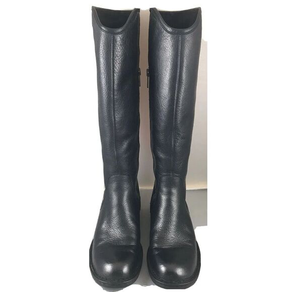 Born Shoes - Born‎ Alissa Tall Leather Riding Boots W31981 Black Leather Womens Sz 6 / 36.5